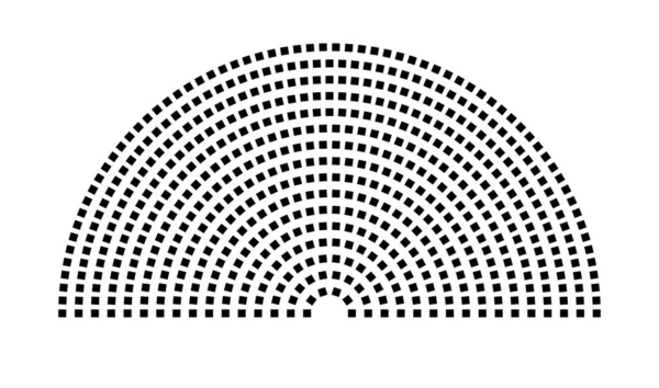 Hemicycle 580 koltuk - 16 sıra - 180 derece