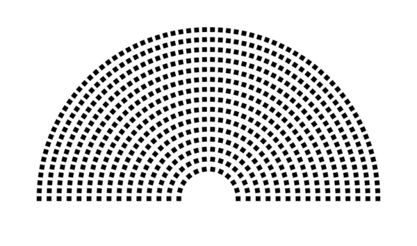 Hemicycle 600 koltuk - 15 sıra - 180 derece
