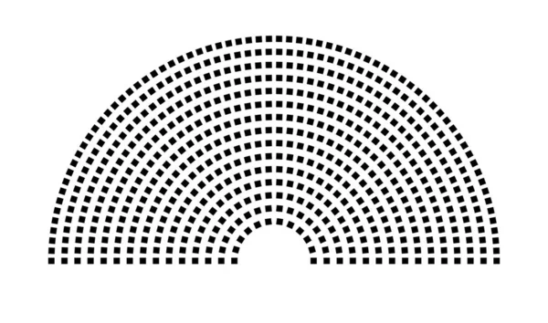 Hemicycle 602 koltuk - 15 sıra - 180 derece