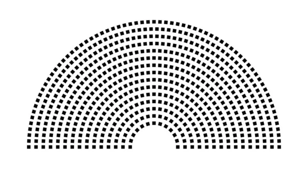 Hemicycle 610 koltuk - 15 sıra - 180 derece