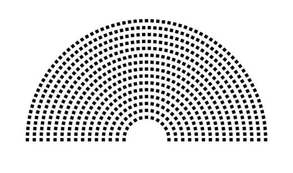 Hemicycle 609 koltuklar - 15 sıra - 180 derece