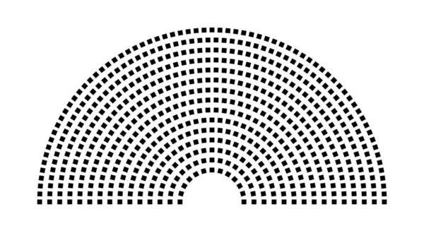 Hemicycle 607 koltuk - 15 sıra - 180 derece