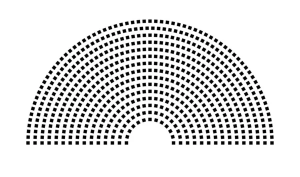 Hemicycle 612 koltuk - 15 sıra - 180 derece