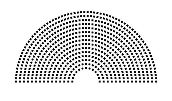 Hemicycle 613 koltuk - 15 sıra - 180 derece