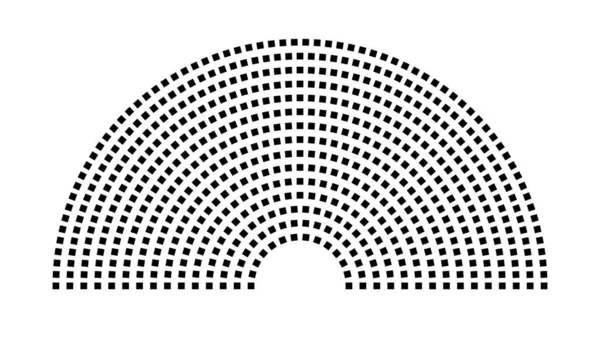 Hemicycle 617 koltuk - 15 sıra - 180 derece