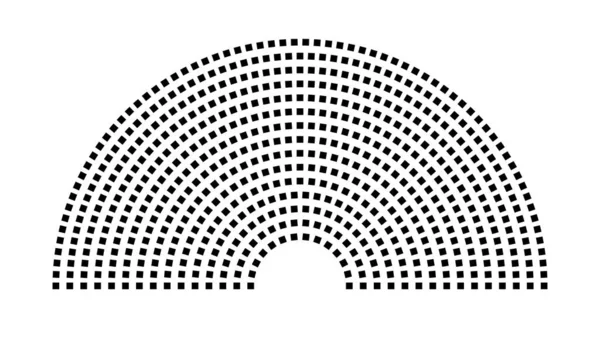 Hemicycle 618 koltuk - 15 sıra - 180 derece