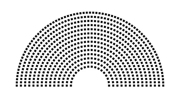 Hemicycle 619 koltuk - 14 sıra - 180 derece