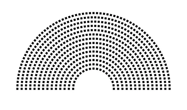 Hemicycle 624 koltuk - 14 sıra - 180 derece
