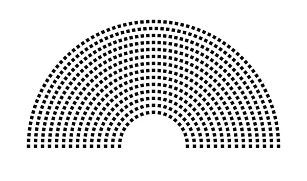 Hemicycle 627 koltuk - 14 sıra - 180 derece