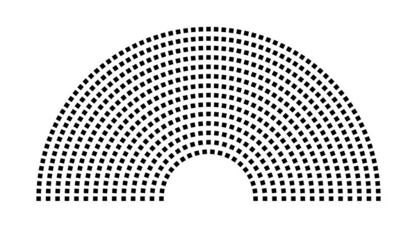 Hemicycle 631 koltuk - 14 sıra - 180 derece