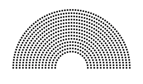 Hemicycle 633 koltuk - 14 sıra - 180 derece
