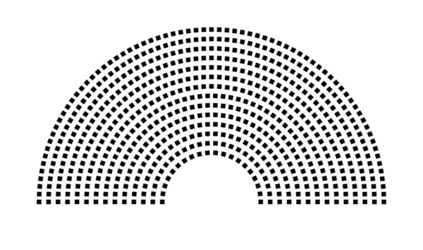Hemicycle 637 koltuk - 14 sıra - 180 derece