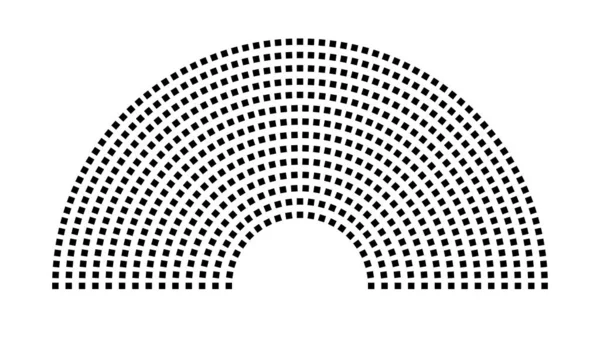 Hemicycle 641 koltuk - 14 sıra - 180 derece