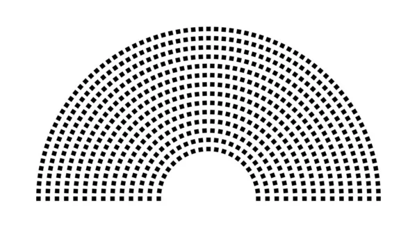 Hemicycle 642 koltuk - 14 sıra - 180 derece