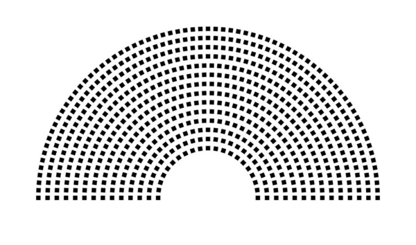 Hemicycle 643 koltuk - 14 sıra - 180 derece