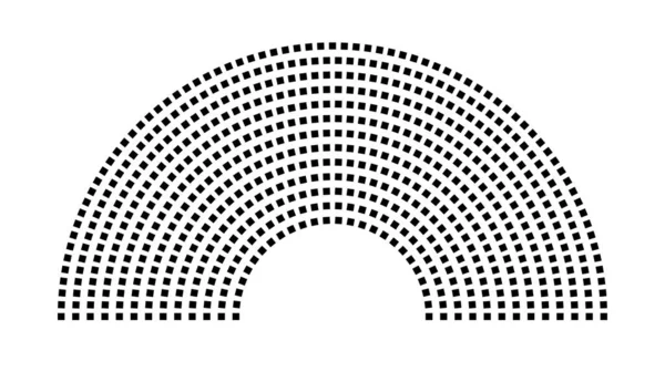 Hemicycle 649 koltuk - 13 sıra - 180 derece