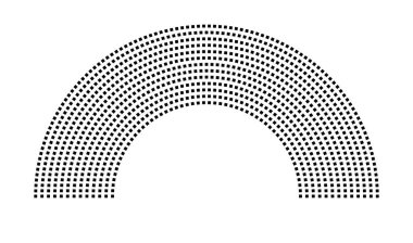 Hemicycle 998 koltuk - 13 sıra - 180 derece