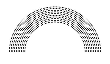 Hemicycle 806 koltuklar - 10 sıra - 180 derece