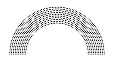 Hemicycle 807 koltuklar - 10 sıra - 180 derece