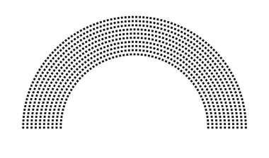 Hemicycle 812 koltuk - 10 sıra - 180 derece