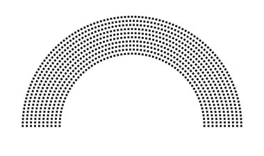 Hemicycle 813 koltuk - 10 sıra - 180 derece