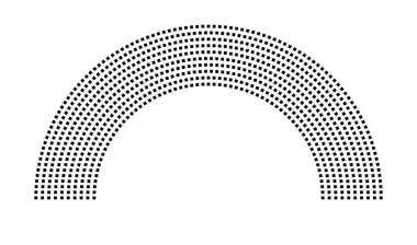 Hemicycle 814 koltuk - 10 sıra - 180 derece