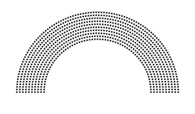 Hemicycle 815 koltuk - 10 sıra - 180 derece