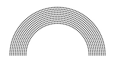 Hemicycle 816 koltuk - 10 sıra - 180 derece