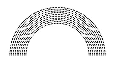 Hemicycle 817 koltuk - 10 sıra - 180 derece