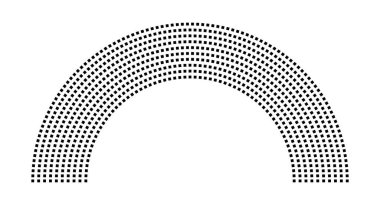 Hemicycle 818 koltuk - 10 sıra - 180 derece