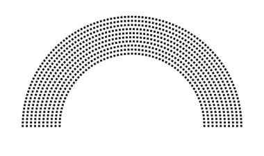 Hemicycle 820 koltuk - 10 sıra - 180 derece