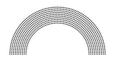 Hemicycle 821 koltuk - 10 sıra - 180 derece