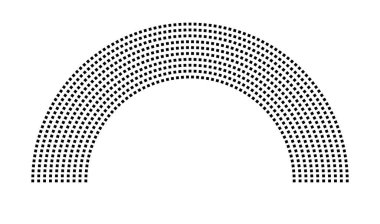 Hemicycle 822 koltuk - 10 sıra - 180 derece