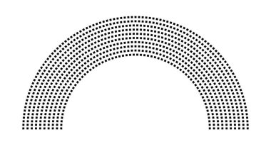 Hemicycle 823 koltuk - 10 sıra - 180 derece
