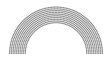 Hemicycle 824 koltuk - 10 sıra - 180 derece