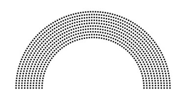 Hemicycle 826 koltuk - 10 sıra - 180 derece