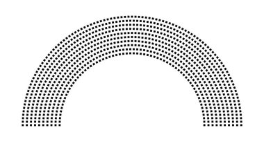 Hemicycle 827 koltuk - 10 sıra - 180 derece