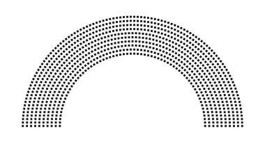 Hemicycle 828 koltuk - 10 sıra - 180 derece