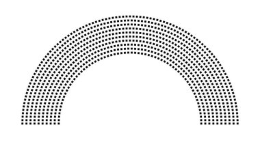 Hemicycle 829 koltuk - 10 sıra - 180 derece