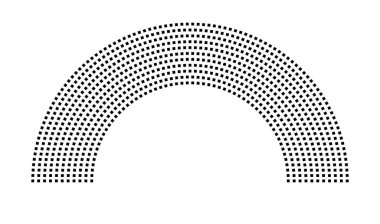 Hemicycle 831 koltuk - 11 sıra - 180 derece