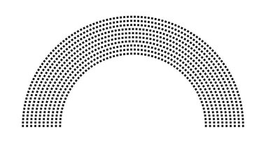 Hemicycle 830 koltuk - 10 sıra - 180 derece