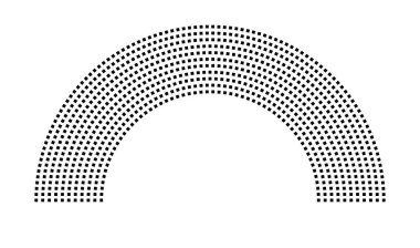 Hemicycle 834 koltuk - 11 sıra - 180 derece