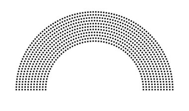 Hemicycle 836 koltuk - 11 sıra - 180 derece