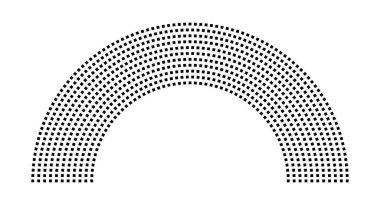 Hemicycle 838 koltuk - 11 sıra - 180 derece