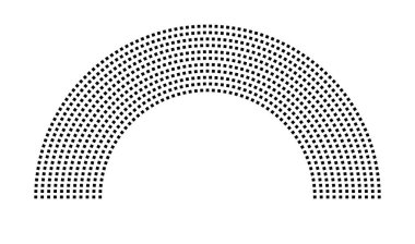 Hemicycle 839 koltuk - 11 sıra - 180 derece