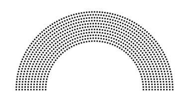 Hemicycle 840 koltuk - 11 sıra - 180 derece
