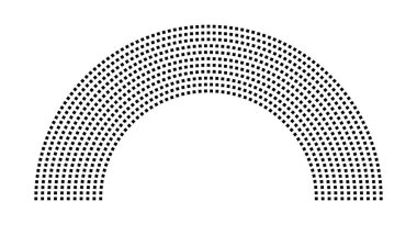 Hemicycle 864 koltuk - 11 sıra - 180 derece