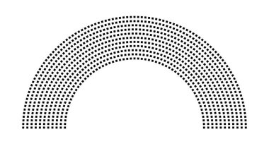 Hemicycle 866 koltuk - 11 sıra - 180 derece