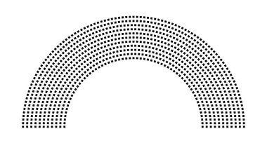 Hemicycle 868 koltuk - 11 sıra - 180 derece
