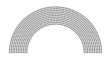 Hemicycle 870 koltuk - 11 sıra - 180 derece